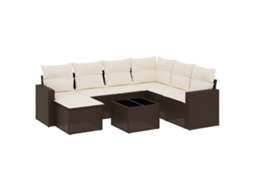 Garden Sofa Set, Garden Sofa Sets Vidaxl Marrom Rattan / Vime (n/a)