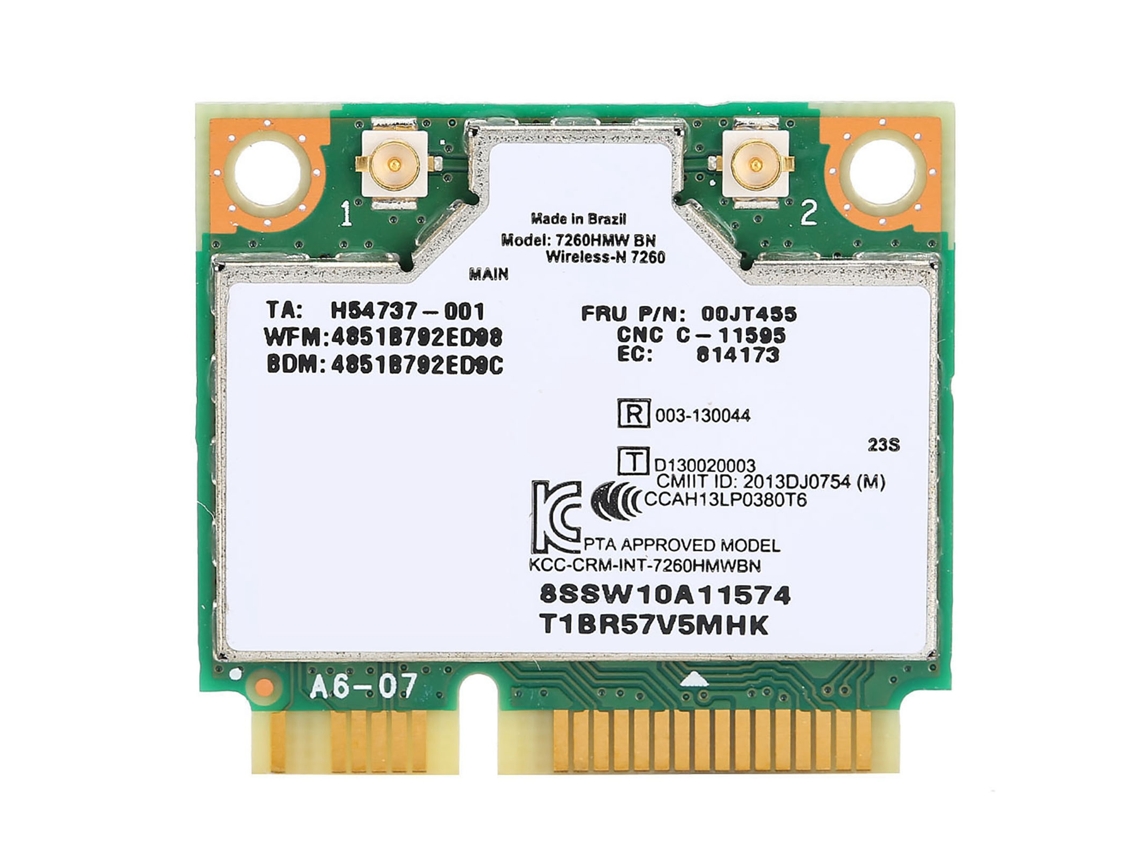 Placa De Rede Sem Fio (suporta Interface Mini Pci-e 802.11b/g/n) Placa De Rede Sem Fio Intel 7260 Bn