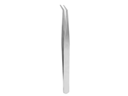 Aplicador De Cílios Falsos Tweezers Profissional Em Aço Inoxidável Curvo Para Extensão De Cílios Prata