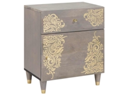 Vidaxl Mesa De Cabeceira Com Porta Com Gaveta Cinzeto 50 X 33 X 60 Cm