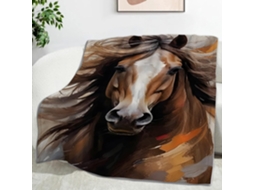 Manta com Estampa de Cavalo Árabe Animal 100x130 Cm Multifuncional Macia Flanela Aconchegante para Cama Escrit