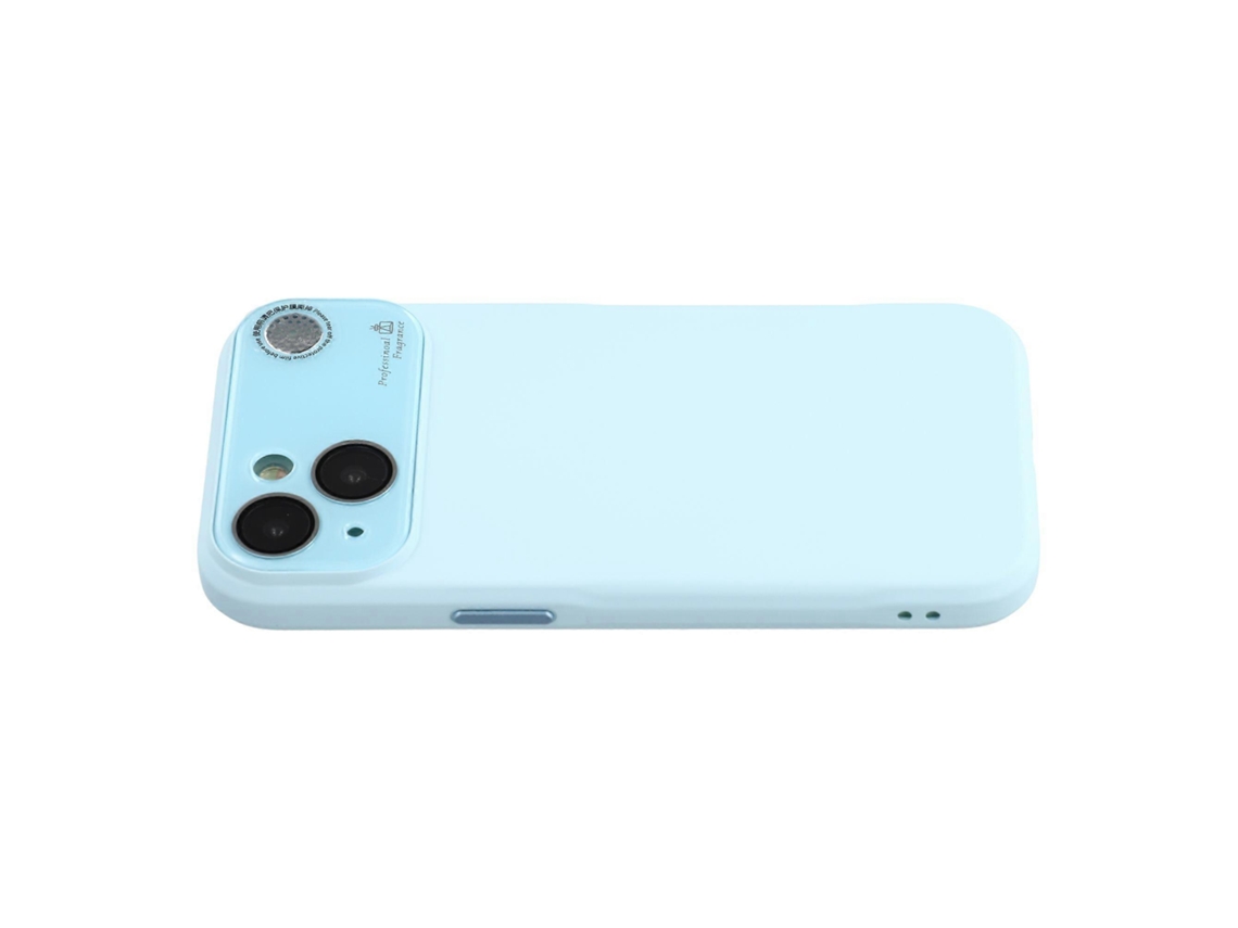 Capa Para Iphone 14 Com Janela Grande Para Câmera E Aromaterapia Em Silicone Líquido, Azul-celeste