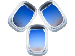 Conjunto De 3 Adesivos Decorativos De Parede Em Pvc Com Design De Janela De Avião Falsa.