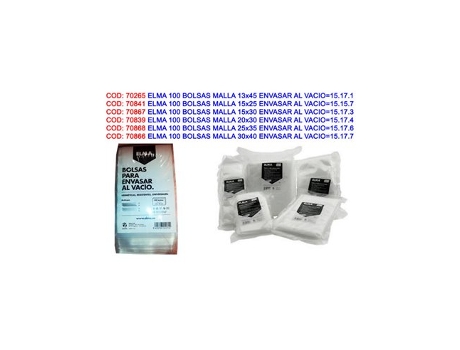 Sacos De Malha Elma 100 15x30 Para Embalagem A Vácuo