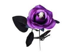 Laxiscreed Osso De Caveira Artificial Com Rosa Lilás Para Decoração De Halloween