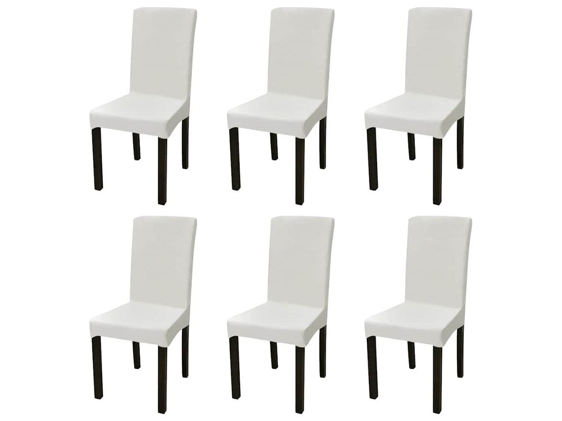Vidaxl 6 Pcs Capas Extensíveis Para Cadeiras Cor Creme