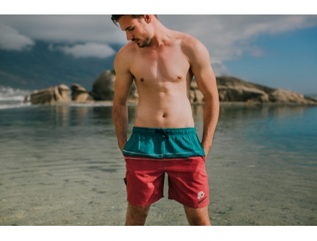 GUGGEN MOUNTAIN Zm1607 Calção de Banho Masculino com Listras (Verde - XXXL)