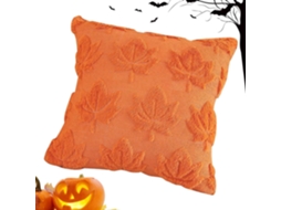 Fronha De Halloween Em Pelúcia Com Estampa De Folhas |