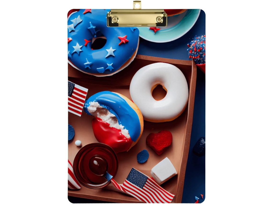 Clipes De Acrílico Fofos Com A Bandeira Americana Prancheta, Perfeitos Festas Do Dia Da Independência