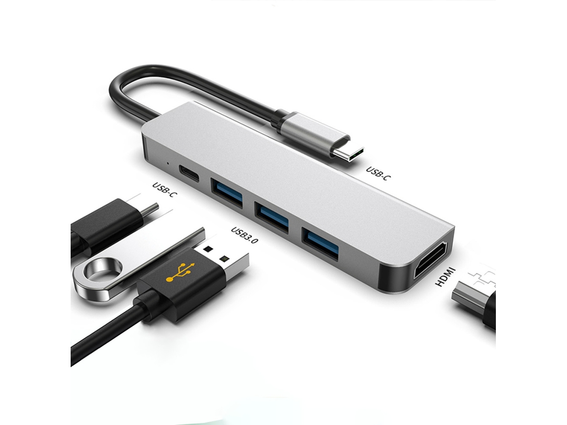Lurelia Dock Usb-c Ml-vl113 3 Em 1, Hdmi 4k, Pd100w, Cabo 12 Cm