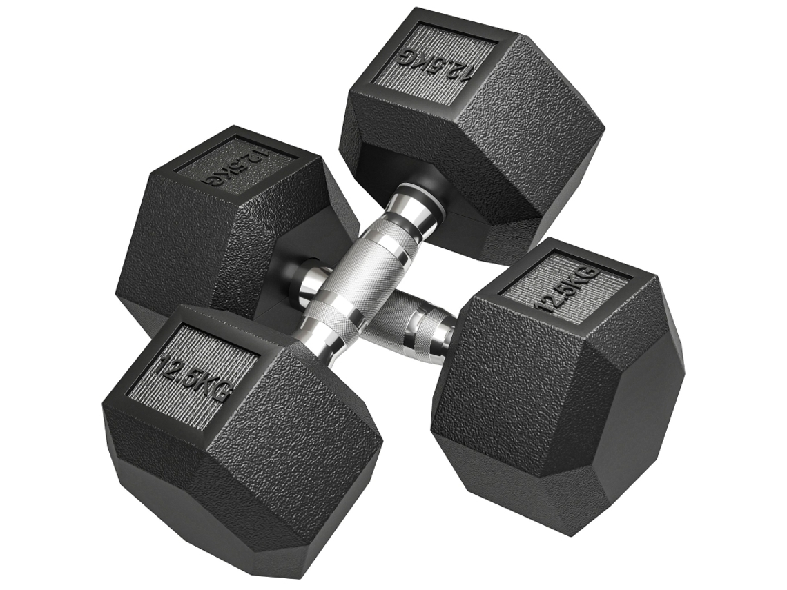 Halteres Com Cabo Molado, Halteres De Ferro Fundido, 2 X 12,5 Kg Para Casa, Academia, Treinamento De Força-kd