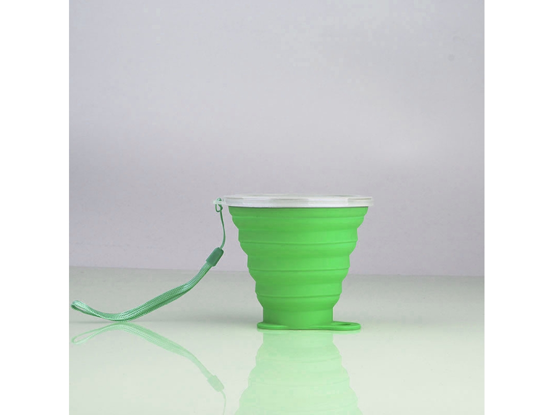 Garrafa de Água Infantil Dobrável de Silicone, Copo Telescópico, Ecológico MDUG (verde)