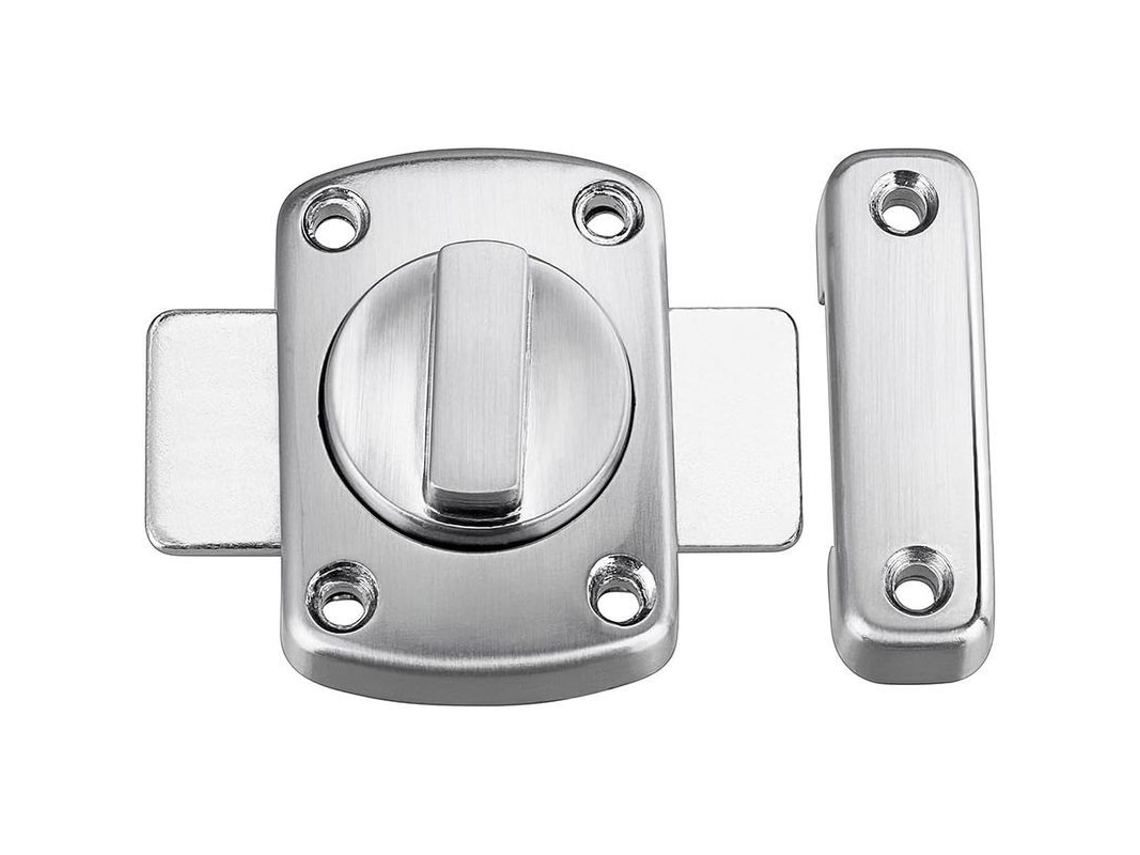 Cerradura De Pestillo De Puerta Giratoria Con Seis Pernos, Para Puertas Y Ventanas (blanco Plateado)
