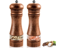 Moedor De Sal E Pimenta, Conjunto Com 2 Unidades. Moedor De Sal E Pimenta Madeira