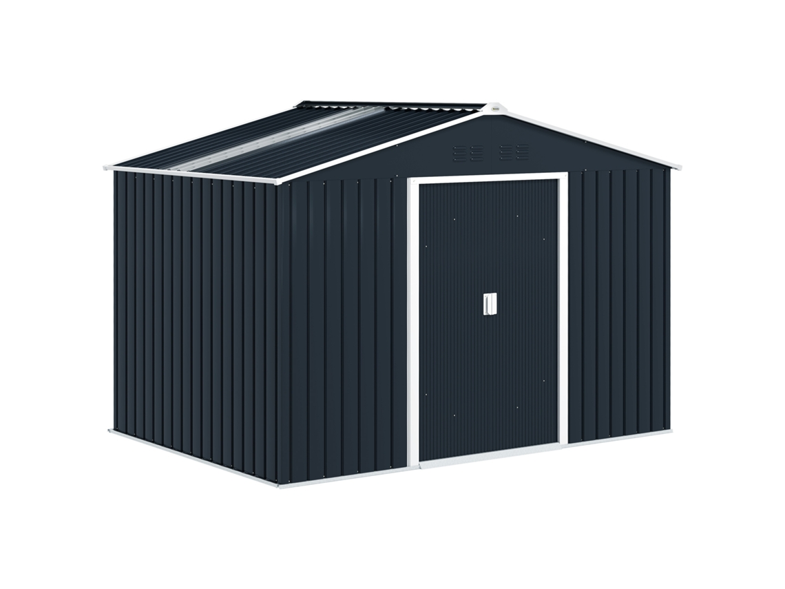 Abrigo de Jardim 4,9 M² S/MARCA com 2 Portas Deslizantes e Base Reforçada