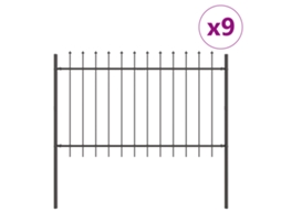 Conjunto 9 Painel De Jardim Vidaxl Cinzento Aço Revestido A Pó (15,3 X 1 M)