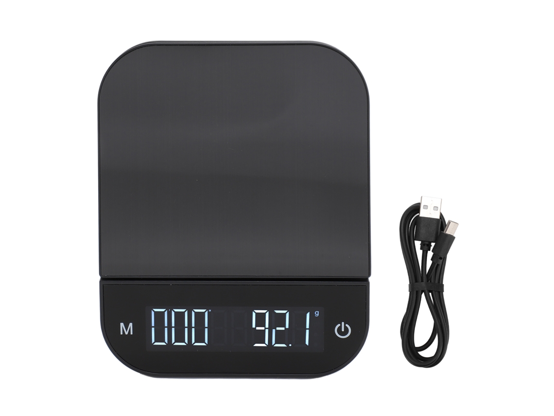 Balanza de Cocina 0.1g a 6.6lb Con Pantalla Led, Control Táctil, Función Tare Y Cronómetro Automático para Café Y Cocina Familiar