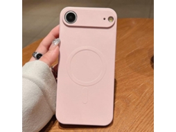 Capa Magsafe Para Iphone Air - Silicone Líquido Com Cor Sólida | Magnética - Rosa