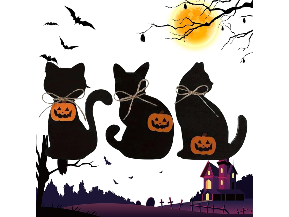 Bandeja Decorativa De Halloween Em Camadas Com 3 Peças - Enfeite Rústico |