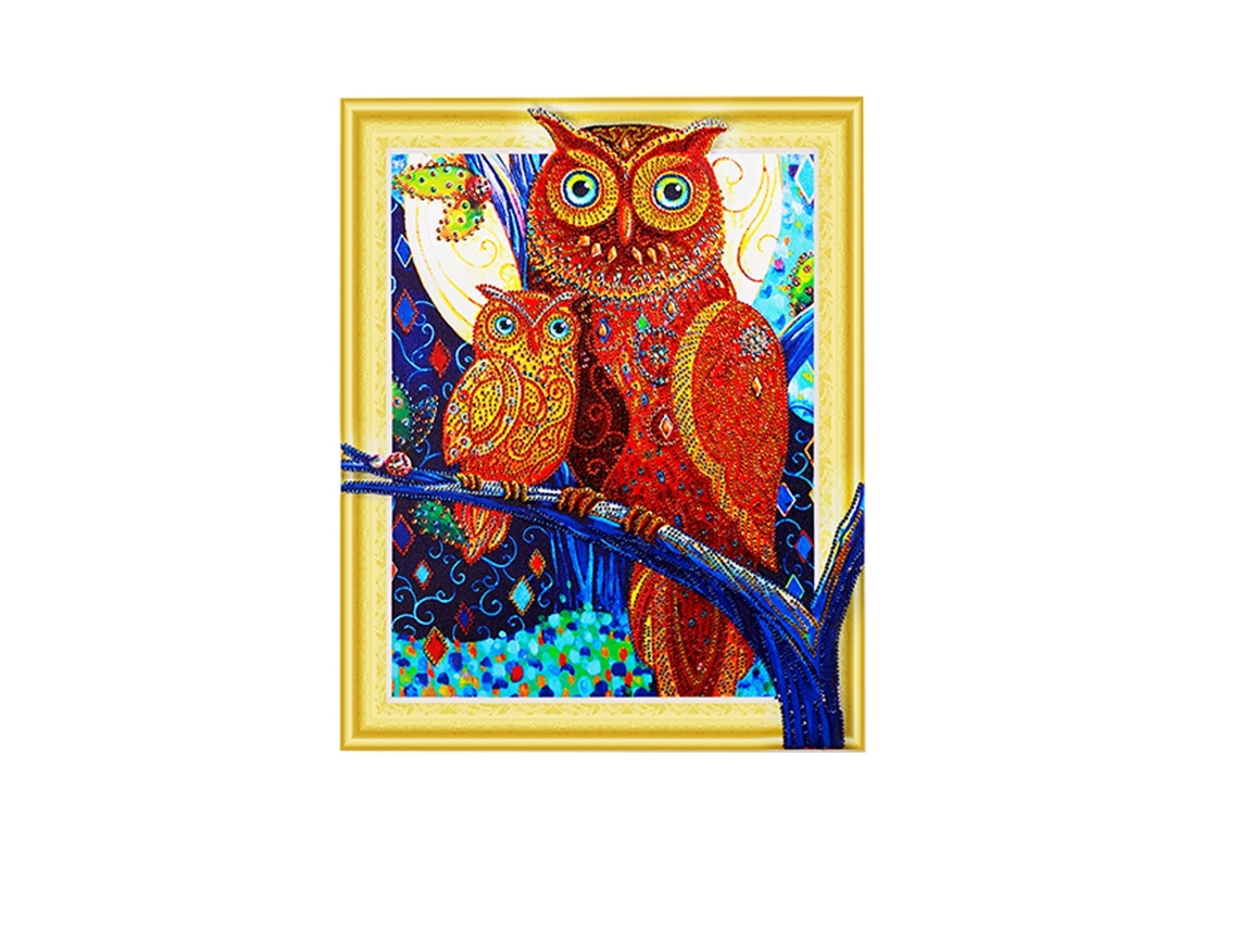 Pintura com Diamantes Coruja (com Diamantes de Formato Especial, Tamanho: 40*30cm)