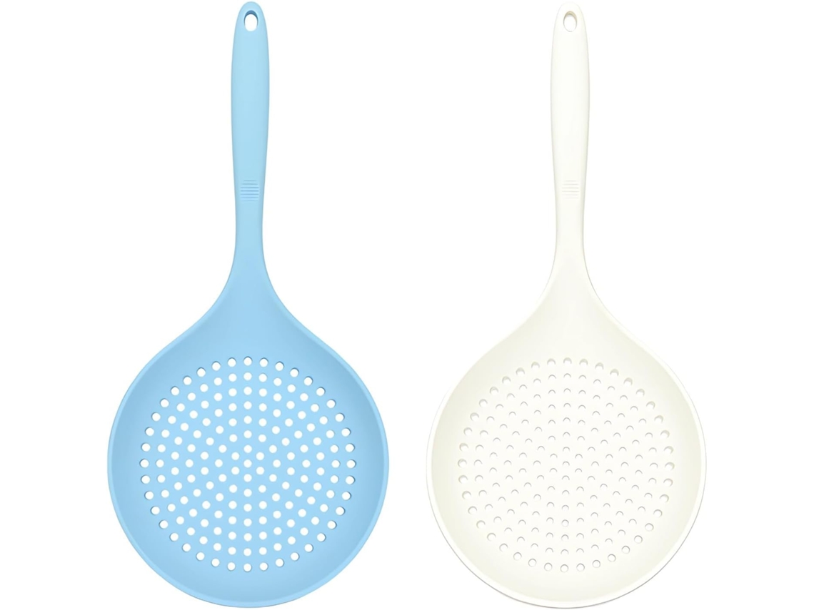 Conjunto De 2 Colheres Perfuradas, Escumadeira De Silicone 36cm 14, 2 Polegadas, Concha Escorredora Resistente A Altas