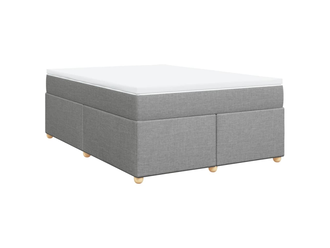 Cama com Molas e Colchão Tecido Cinzento Claro MAISON EXCLUSIVE (140x200 cm)