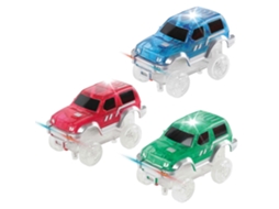Conjunto De Carrinhos Magnticos De Brinquedo Com 3 Peas Caminhes Led Stem Compatveis Com Pistas De Corrida (fmy) Slowmoose (3 Anos Ou Mais)