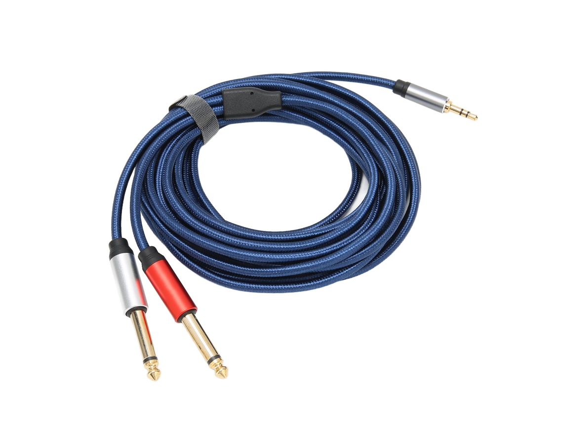 Aetheria cabo de Áudio 3.5mm Macho para 2 X 6.35mm Mono Macho Splitter Estéreo para Dvd Tv Mp3