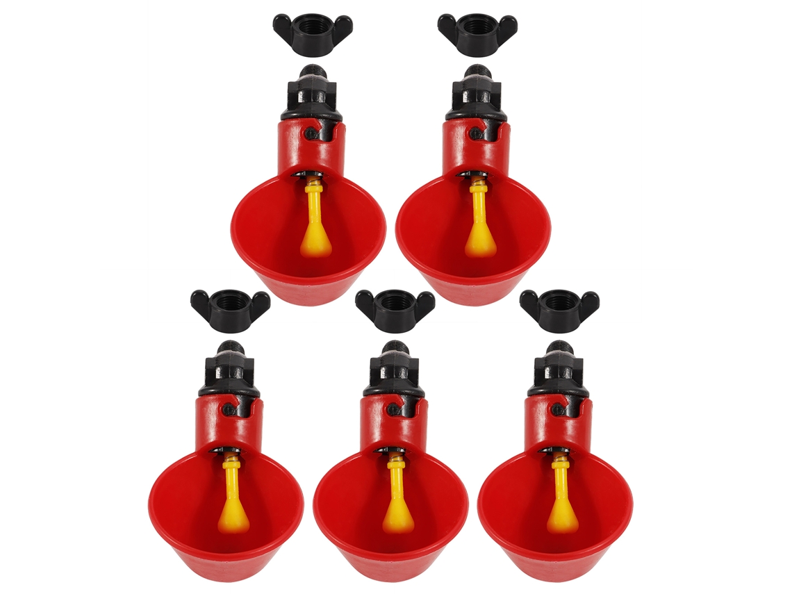 5pcs bacia de água automática para galinhas aves com parafusos fixos copos de bebida plástico S/MARCA