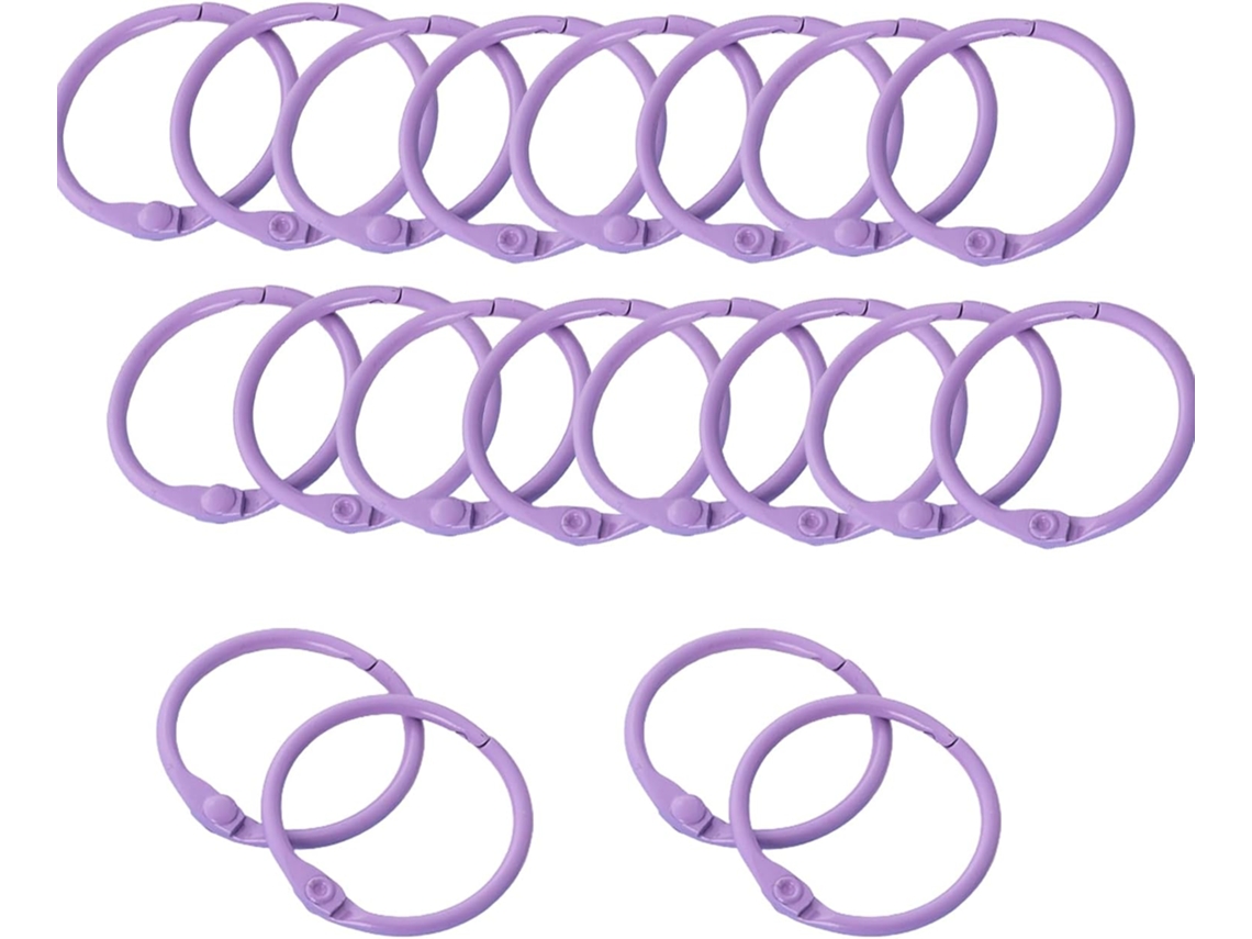 Argolas Para Fichário, 20 Unidades De Metálicas Folhas Soltas, 30mm Ideal Criar Fichas Estudo E Folhetos