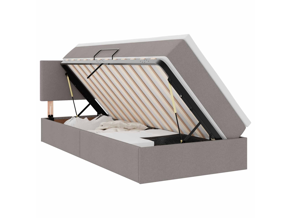 SYFAX™ Cama de Armazenamento Led com Colchão Cinzento acastanhado