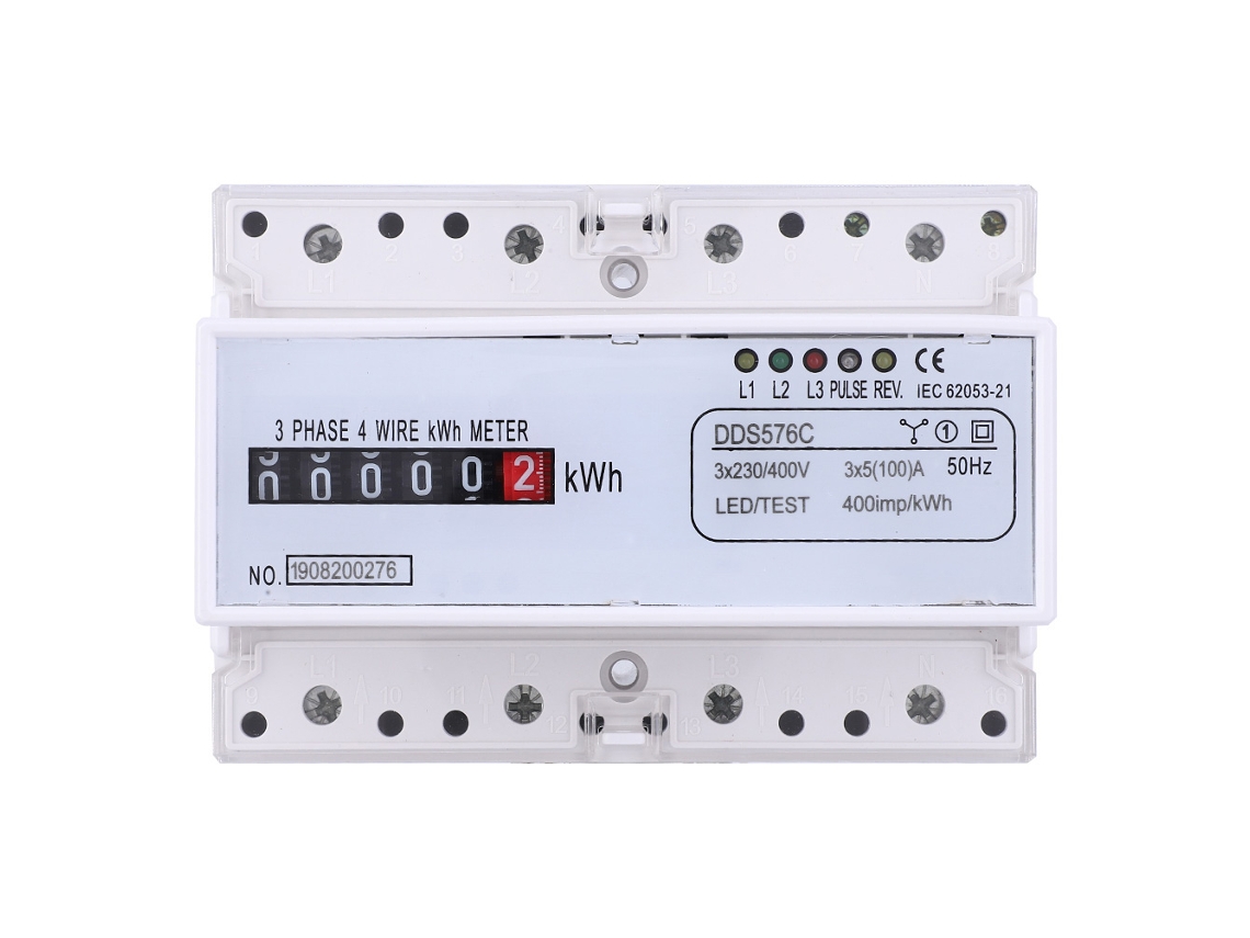Medidor de Energia Trifásico 380V com Contador de Pulsos KWh Wattmetro para Trilha Din S/MARCA
