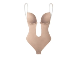 2026 body Shaper Sem Costas para Mulher com Decote em V e Tanga para Vestidos de Costas Baixas