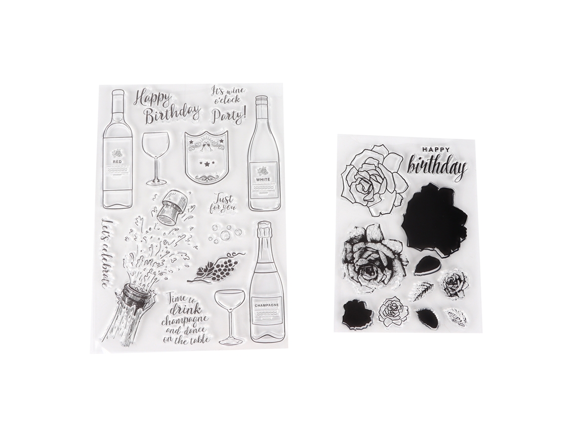2 Sellos Transparentes Tpr Para Álbum De Fotos Diario Tarjetas Scrapbooking Diy Accesorios