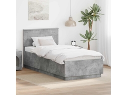 Vidaxl Estrutura Da Cama Com Cabeceira Cinzento Cimento 100 X 200 Cm