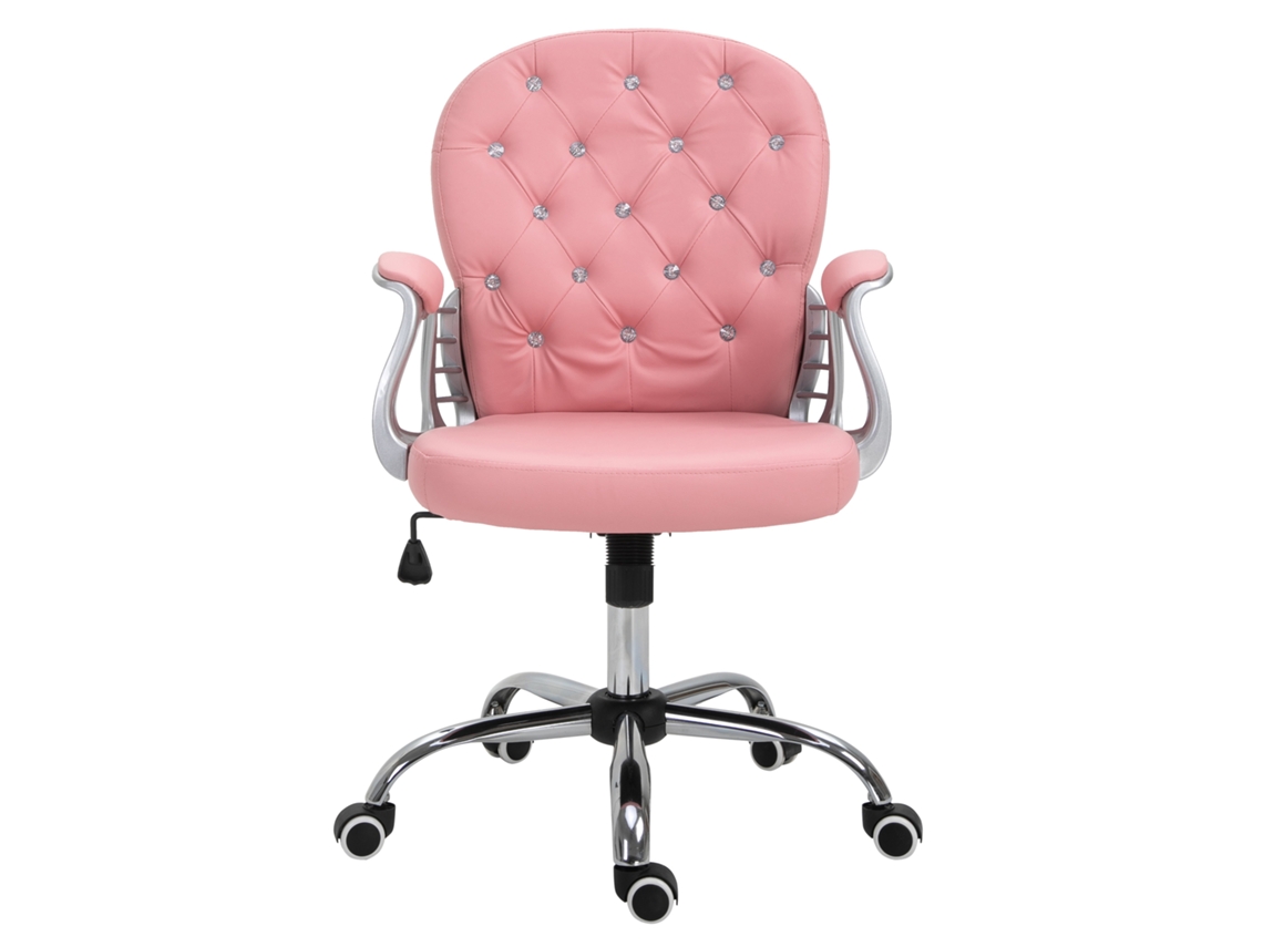 Cadeira Home Office Ajustável Em Altura, Giratória, Suporte Até 120 Kg, Para Sala E Quarto, Cor Rosa