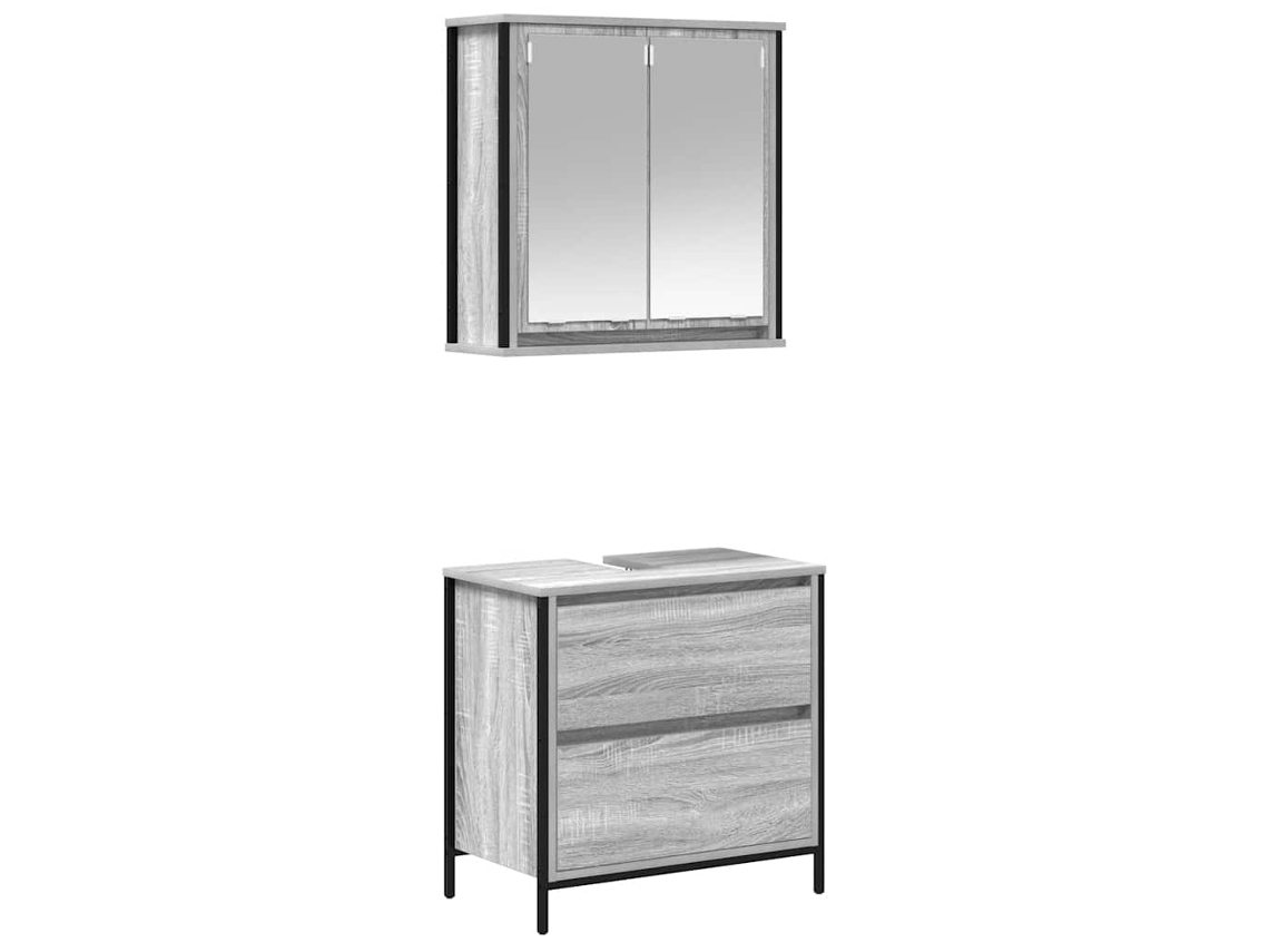 Conjunto de Móveis para Banheiro, 2 Peças, Madeira Sonoma Cinza MAISON EXCLUSIVE