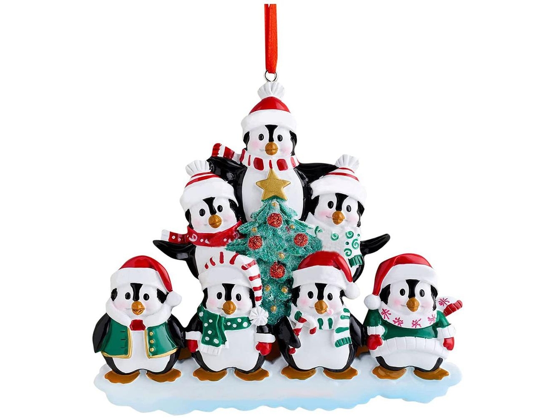 Laxiscreed Ornamento De Natal Em Madeira Com Pinguim Para Árvore Festiva E Decoração