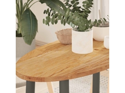 Vidaxl Tampo De Mesa 80x40x2 Cm Carvalho Maciça Oval Castanho-claro
