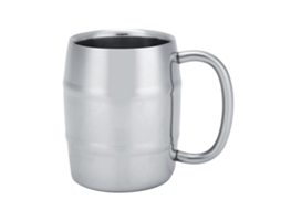 Caneca De Café De Aço Inoxidável Com Parede Dupla E Alça, Ideal Para Bebidas Quentes E Frias.