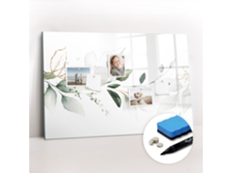Quadro Magnético Abstração De Folhas Para O Corredor Espelharte (90x60 Cm)
