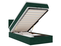Cama com Colchão Leds Veludo Verde Escuro MAISON EXCLUSIVE (80x200 cm)