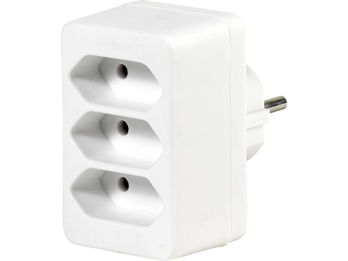 Adaptador VIVANCO 3 EU Sem Interruptor M-3F (Outlet Caixa Aberta - Branco)