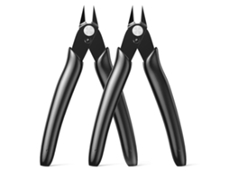 Pinzas de Corte Preciso, 2 Piezas de Mini Diagonales para Reparación Electrónica, Acero Cromovanadio, Mango Aislado, Negro S/MARCA