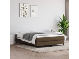 Vidaxl Estrutura De Cama Com Molas 140x200 Cm Tecido Castanho-escuro