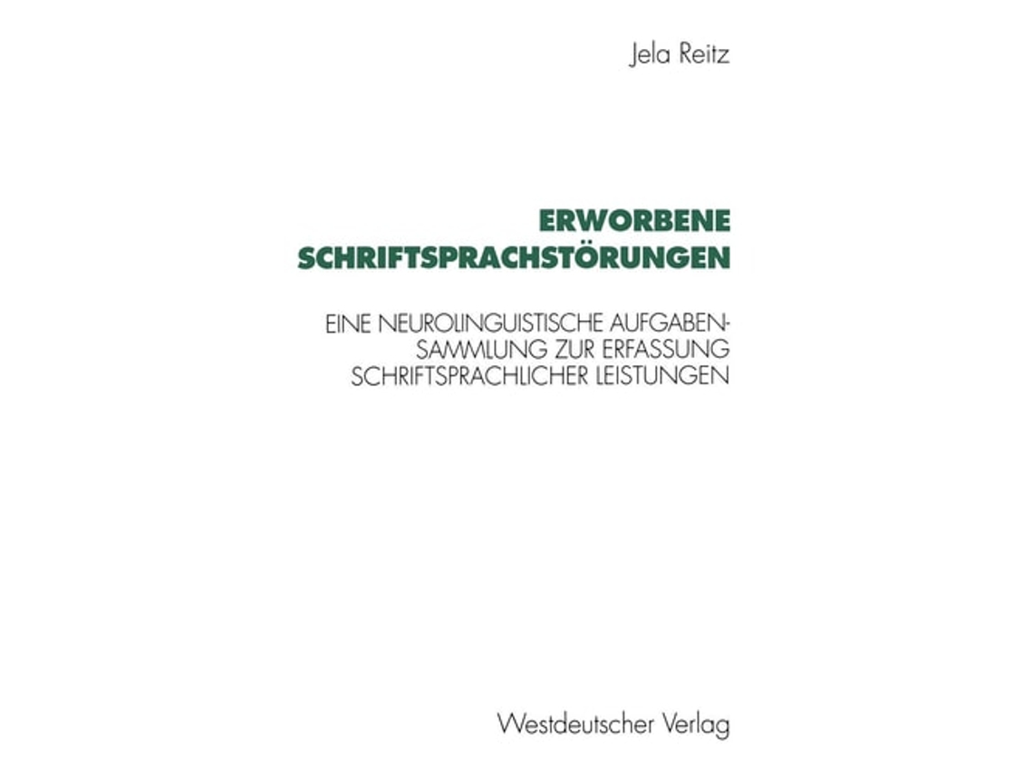 Livro Erworbene Schriftsprachstorungen De Jela Reitz (alemão)