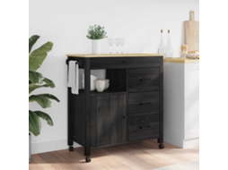 Vidaxl Carrinho De Cozinha Monza Preto 84 X 40 X 88,5 Cm