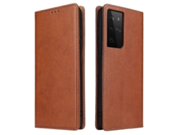 Capa De Couro Pu Fierre Shann Com Flip Horizontal E Compartimentos Para Cartões E Carteira Para Samsung Galaxy S21 Ultra 5g (preta)
