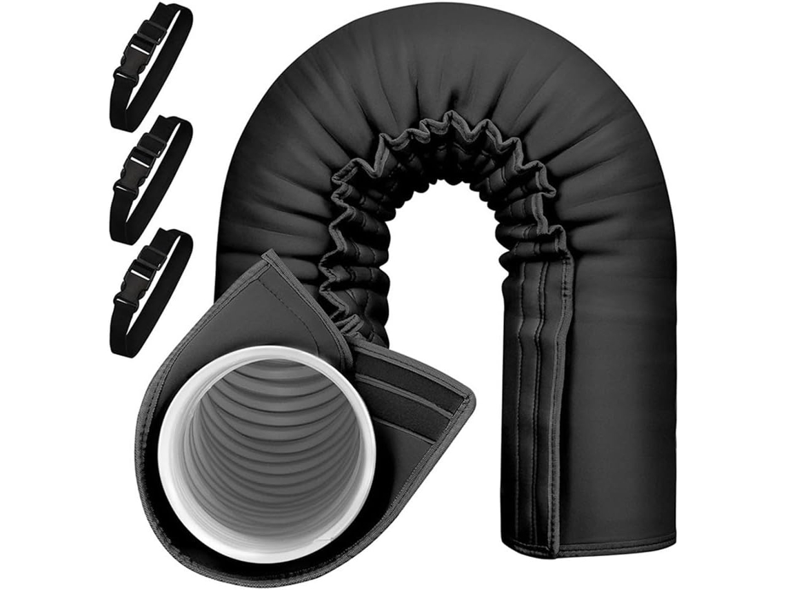 Capa Isolante Para Mangueira De Ar Condicionado Portátil, Kit De Cobertura Para Mangueira Exaustão 140x 53cm Com 3 Tiras