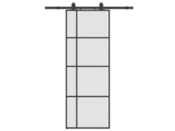 Porta Deslizante com Conj. Ferragens 76x205cm Vidro Esg Preto MAISON EXCLUSIVE